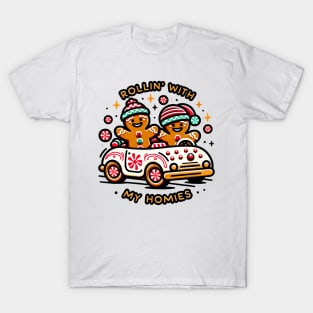 Rollin' With My Homies Vintage Gingerbread Men T-Shirt